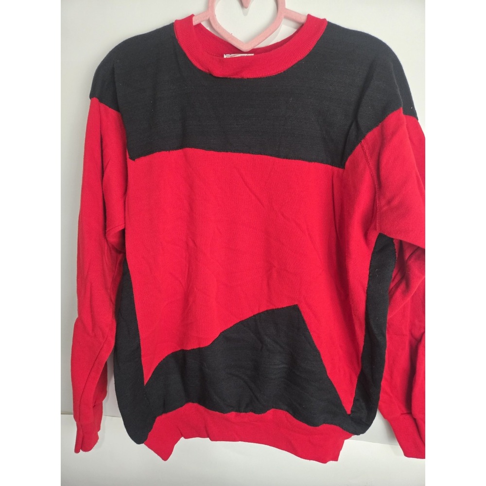 True Vintage 70s Geometric Sweater Crewneck Star Trek Next Gen Xl Picard Shirt